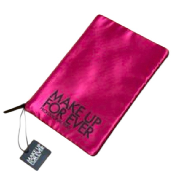 NWT MAKE UP FOR EVER Satin Fuchsia pink on the go glam makeup bag - Picture 9 of 9